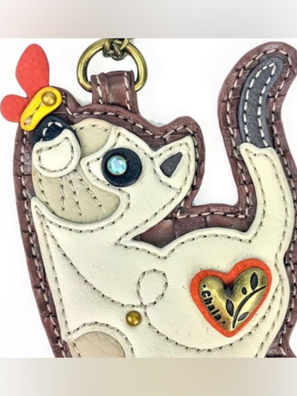 CHALA slim cat coin pouch, keychain key fob bag, charm aristocrats NWT - Picture 3 of 12